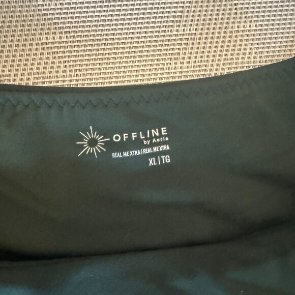 NWT - OFFLINE By Aerie Real Me XTRA High Neck Sports Bra - XXL - Dark Green - Picture 5 of 9